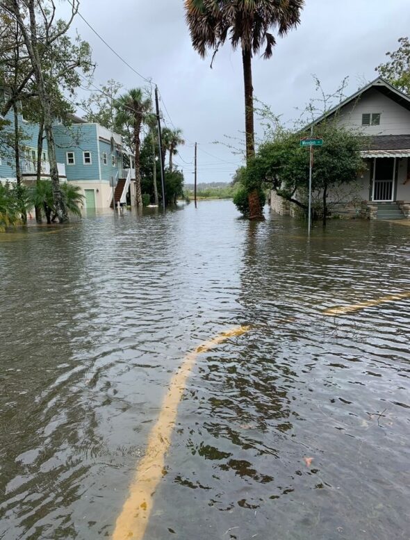 Downtown Lincolnville after Hurricane Nicole in November of 2022