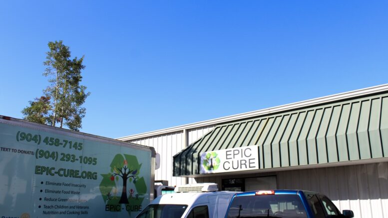 The entrance to Epic-Cure gives volunteers and visitors direct access to their St. Augustine warehouse. Epic-Cure’s services extend all over the Northeast Florida area to help those in need while making an effort to save the environment.